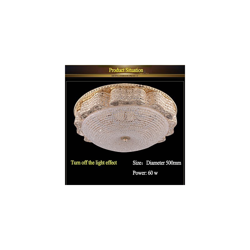 Moderné luxusné krištáľové stropné svetlo absorbujúce kupolové svetlo s priemerom 50 cm