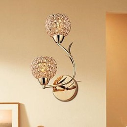 Zmluvná a súčasná zlatá dvojhlavá krištáľová nástenná lampa K9