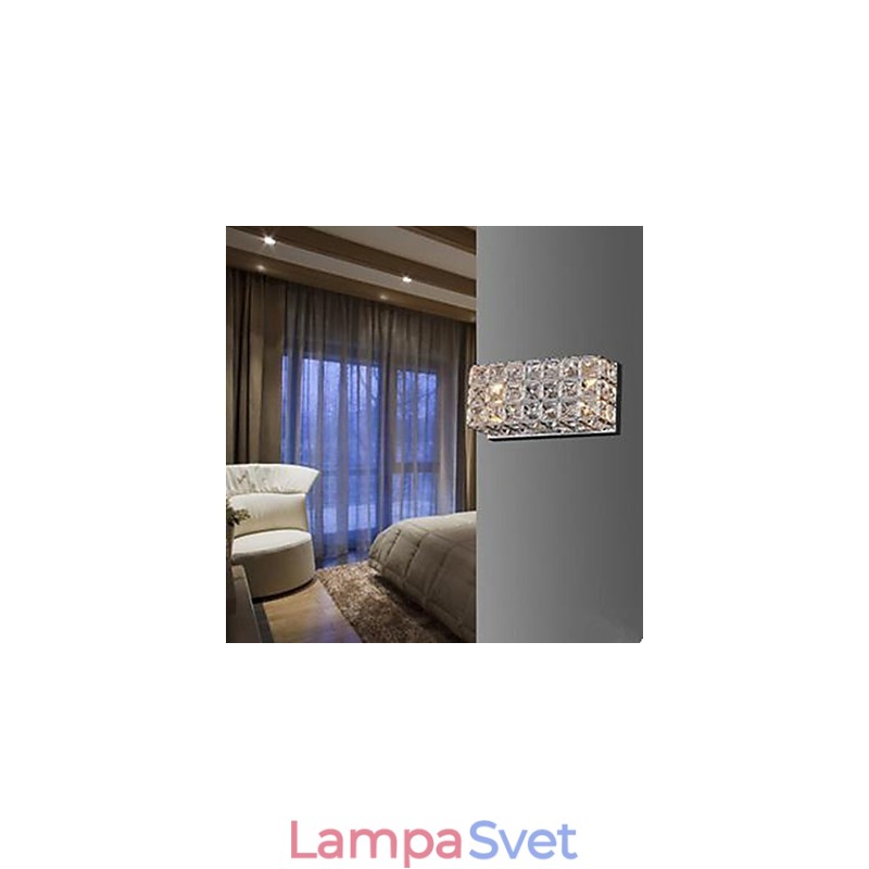 Zmluvná a súčasná štvorcová nástenná lampa K9 Crystal