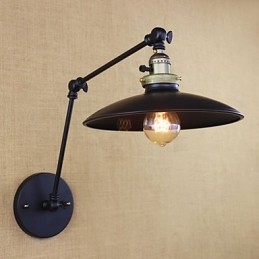 Americká minimalistická industriálna nástenná lampa s dlhým ramenom a vypínačom