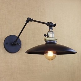 Americká minimalistická industriálna nástenná lampa s dlhým ramenom a vypínačom
