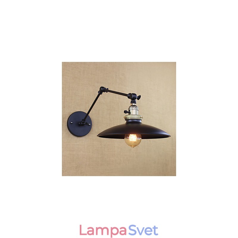 Americká minimalistická industriálna nástenná lampa s dlhým ramenom a vypínačom