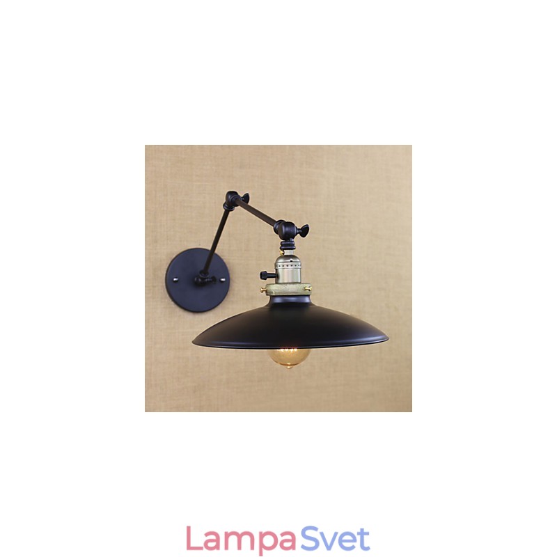 Americká minimalistická industriálna nástenná lampa s dlhým ramenom a vypínačom