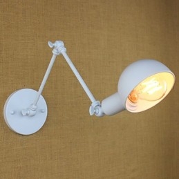 Moderná biela nástenná kovaná lampa s dlhým ramenom Obývacia izba Chodba Spálňa Nočná pracovňa