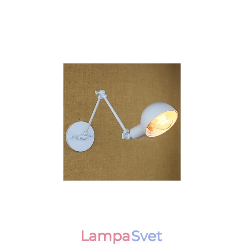 Moderná biela nástenná kovaná lampa s dlhým ramenom Obývacia izba Chodba Spálňa Nočná pracovňa