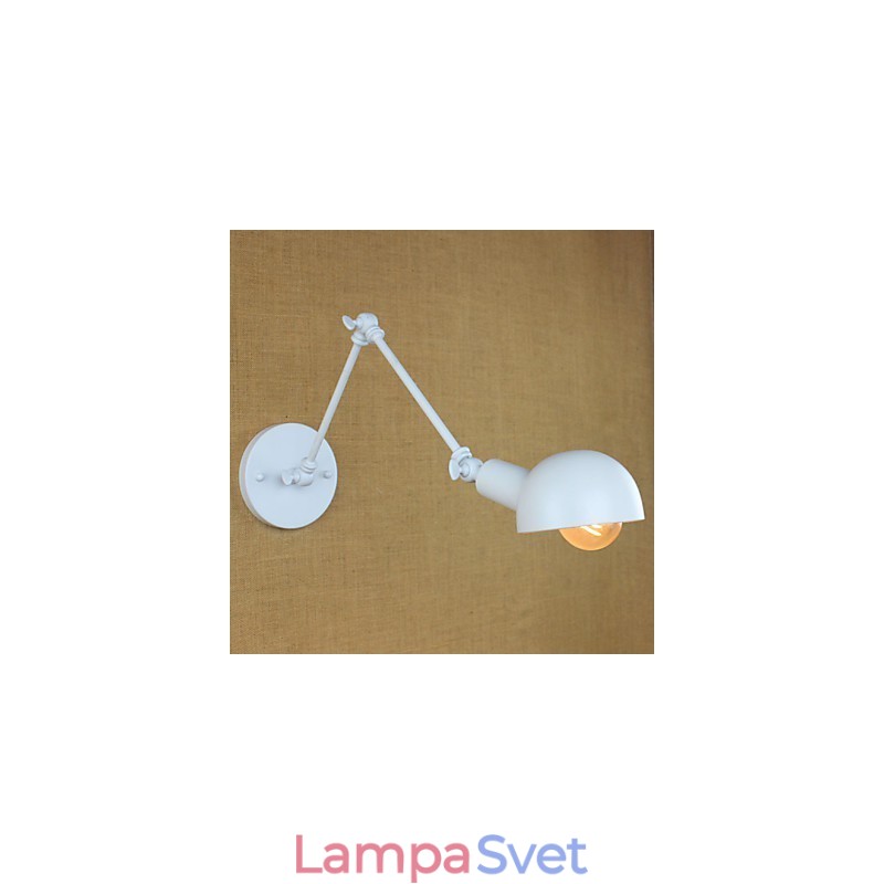 Moderná biela nástenná kovaná lampa s dlhým ramenom Obývacia izba Chodba Spálňa Nočná pracovňa
