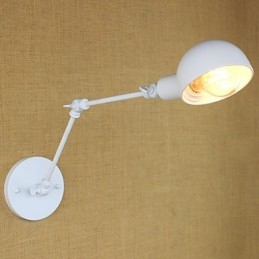 Moderná biela nástenná kovaná lampa s dlhým ramenom Obývacia izba Chodba Spálňa Nočná pracovňa