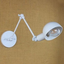 Moderná biela nástenná kovaná lampa s dlhým ramenom Obývacia izba Chodba Spálňa Nočná pracovňa