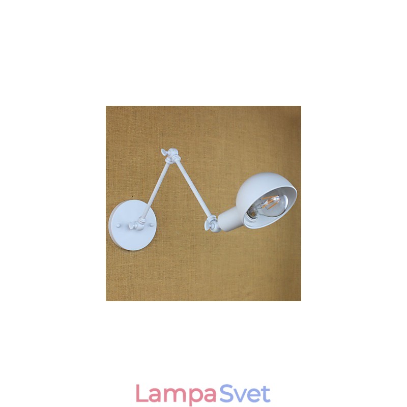 Moderná biela nástenná kovaná lampa s dlhým ramenom Obývacia izba Chodba Spálňa Nočná pracovňa