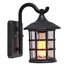 Starožitná rustikálna žehlička Vodotesná vonkajšia nástenná lampa Vintage lampáš Svetlo hrdzavá matná čierna Chodba Nástenné nástenné svietidlo do chodby
