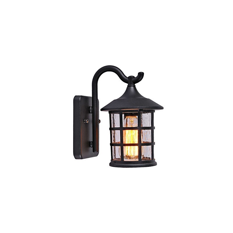 Starožitná rustikálna žehlička Vodotesná vonkajšia nástenná lampa Vintage lampáš Svetlo hrdzavá matná čierna Chodba Nástenné nástenné svietidlo do chodby