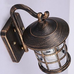 Starožitná rustikálna žehlička Vodotesná vonkajšia nástenná lampa Vintage lampáš Svetlo hrdzavá matná čierna Chodba Nástenné nástenné svietidlo do chodby