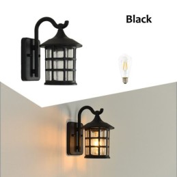 Starožitná rustikálna žehlička Vodotesná vonkajšia nástenná lampa Vintage lampáš Svetlo hrdzavá matná čierna Chodba Nástenné nástenné svietidlo do chodby
