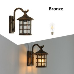 Starožitná rustikálna žehlička Vodotesná vonkajšia nástenná lampa Vintage lampáš Svetlo hrdzavá matná čierna Chodba Nástenné nástenné svietidlo do chodby