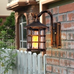 Starožitná rustikálna žehlička Vodotesná vonkajšia nástenná lampa Vintage lampáš Svetlo hrdzavá matná čierna Chodba Nástenné nástenné svietidlo do chodby