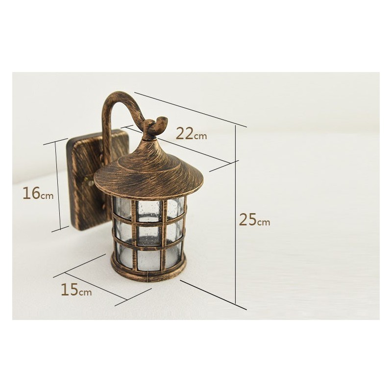 Starožitná rustikálna žehlička Vodotesná vonkajšia nástenná lampa Vintage lampáš Svetlo hrdzavá matná čierna Chodba Nástenné nástenné svietidlo do chodby