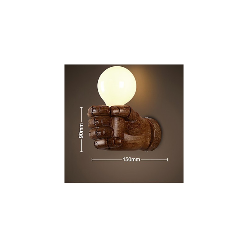 Európska nástenná pravá kreatívna retro päsť nástenná lampa