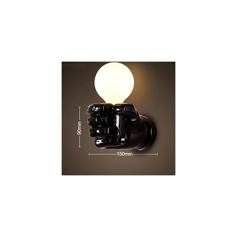 Európska nástenná pravá kreatívna retro päsť nástenná lampa