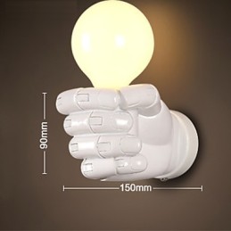 Európska nástenná pravá kreatívna retro päsť nástenná lampa