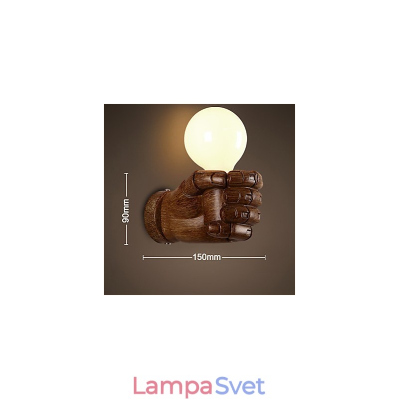 Európska nástenná kreatívna retro Fist nástenná lampa