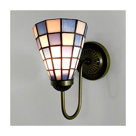 15CM súčasná a zmluvná vitrážová lampa nástenná lampa Inn Blue And White Squares Lights 15CM súčasná a zmluvná vitrážová lampa nástenná lampa Inn Blue And White Squares Lights