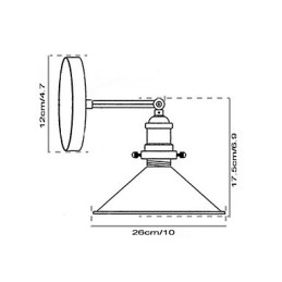 Priemyselná Vintage Edison Simplicity 1 Ľahká nástenná jedáleň Študovňa Kancelárska predsieň Kovové nástenné svietidlo