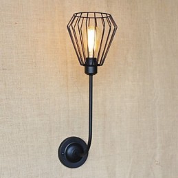 American Country Creative Iron Elbow Starožitná jednohlavová lampa pri posteli