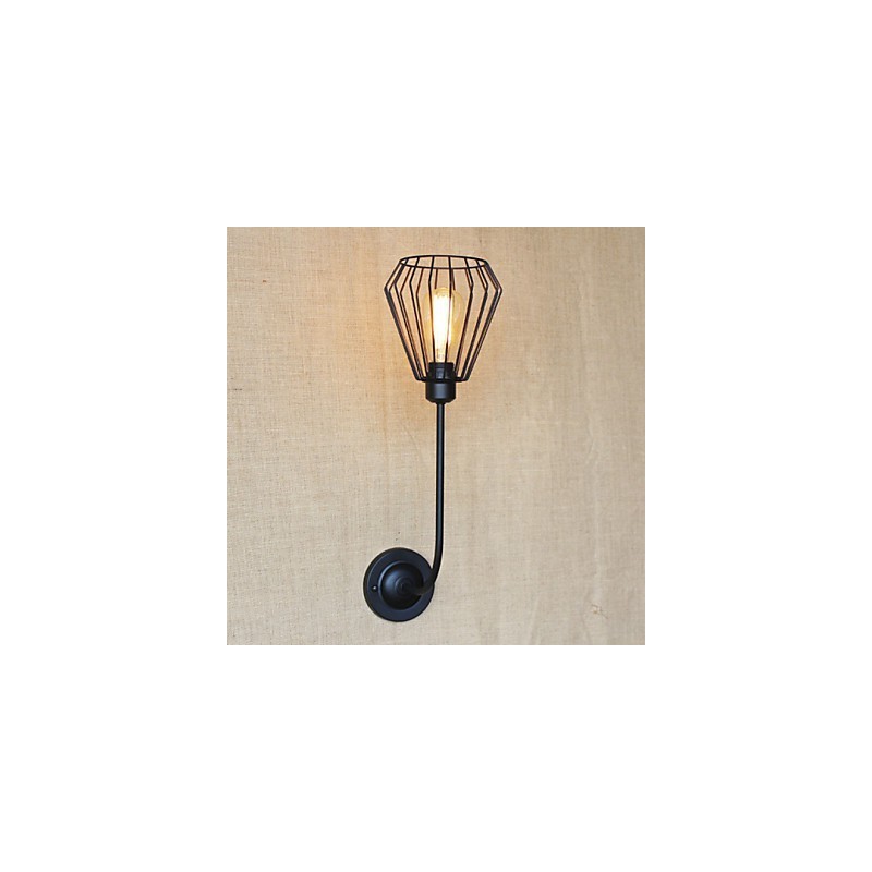 American Country Creative Iron Elbow Starožitná jednohlavová lampa pri posteli