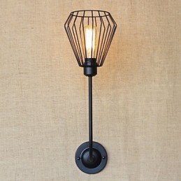 American Country Creative Iron Elbow Starožitná jednohlavová lampa pri posteli