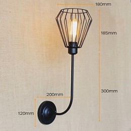 American Country Creative Iron Elbow Starožitná jednohlavová lampa pri posteli