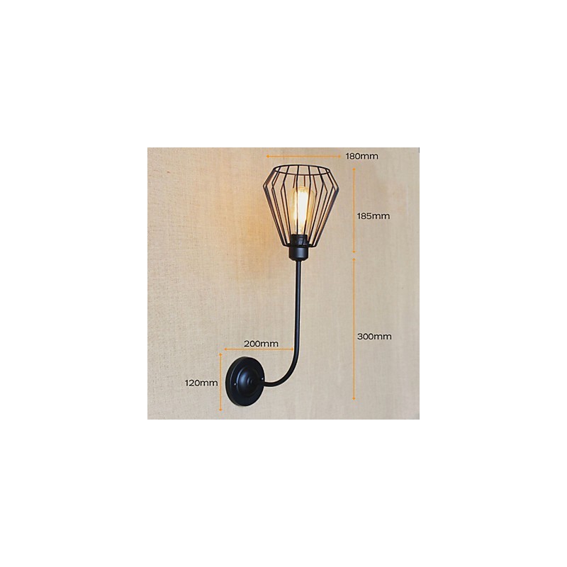 American Country Creative Iron Elbow Starožitná jednohlavová lampa pri posteli