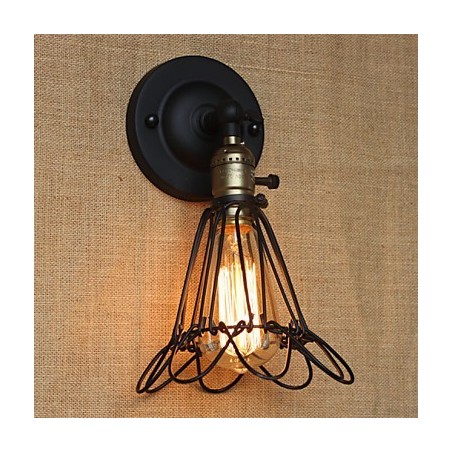 Dekoratívne nástenné svietidlo v americkom priemyselnom štýle železné pletivo