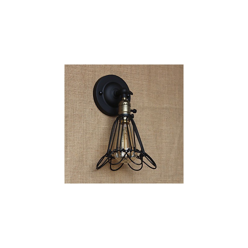 Dekoratívne nástenné svietidlo v americkom priemyselnom štýle železné pletivo