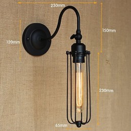 Umelecká minimalistická matná čierna americká vidiecka lampa do obývačky Spálňová nástenná lampa s balkónom Nočná lampa
