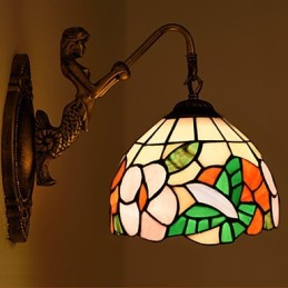 Európska zmluvná vidiecka kreatívna kovaná nástenná lampa Sklenené svetlá