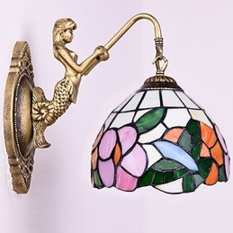 Európska zmluvná vidiecka kreatívna kovaná nástenná lampa Sklenené svetlá
