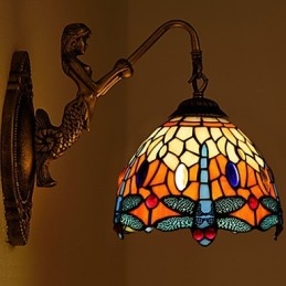 Európska zmluvná vidiecka kreatívna kovaná nástenná lampa Sklenené svetlá