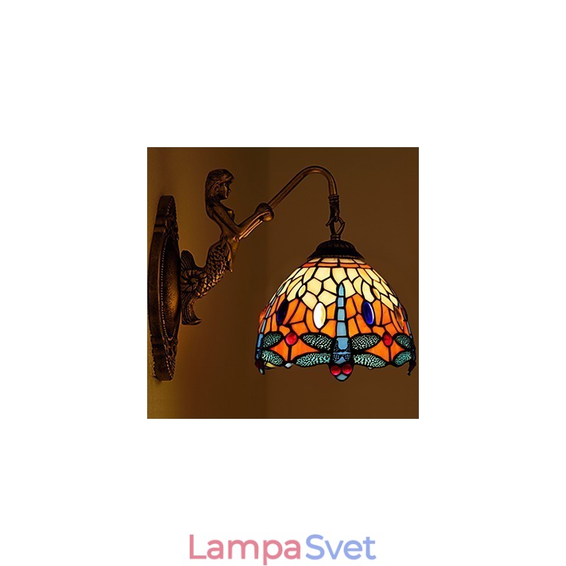 Európska zmluvná vidiecka kreatívna kovaná nástenná lampa Sklenené svetlá