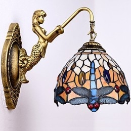Európska zmluvná vidiecka kreatívna kovaná nástenná lampa Sklenené svetlá