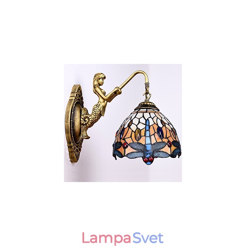 Európska zmluvná vidiecka kreatívna kovaná nástenná lampa Sklenené svetlá
