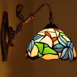 Európska zmluvná vidiecka kreatívna kovaná nástenná lampa Sklenené svetlá