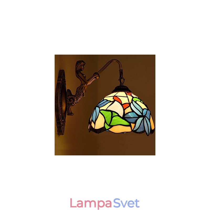 Európska zmluvná vidiecka kreatívna kovaná nástenná lampa Sklenené svetlá