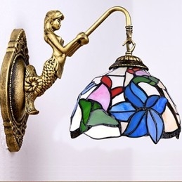 Európska zmluvná vidiecka kreatívna kovaná nástenná lampa Sklenené svetlá
