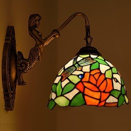 Európska zmluvná vidiecka kreatívna kovaná nástenná lampa Sklenené svetlá