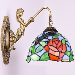 Európska zmluvná vidiecka kreatívna kovaná nástenná lampa Sklenené svetlá