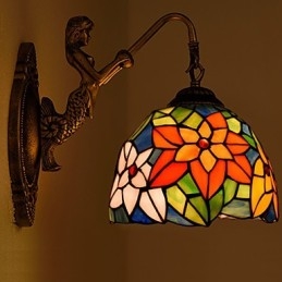 Európska zmluvná vidiecka kreatívna kovaná nástenná lampa Sklenené svetlá