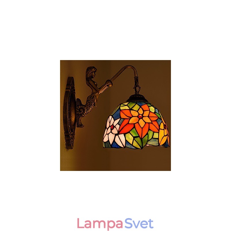 Európska zmluvná vidiecka kreatívna kovaná nástenná lampa Sklenené svetlá