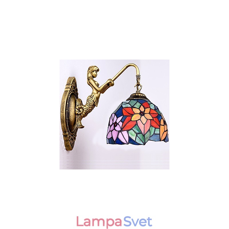 Európska zmluvná vidiecka kreatívna kovaná nástenná lampa Sklenené svetlá