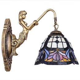 Európska zmluvná vidiecka kreatívna kovaná nástenná lampa Sklenené svetlá