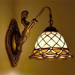 Európska zmluvná vidiecka kreatívna kovaná nástenná lampa Sklenené svetlá